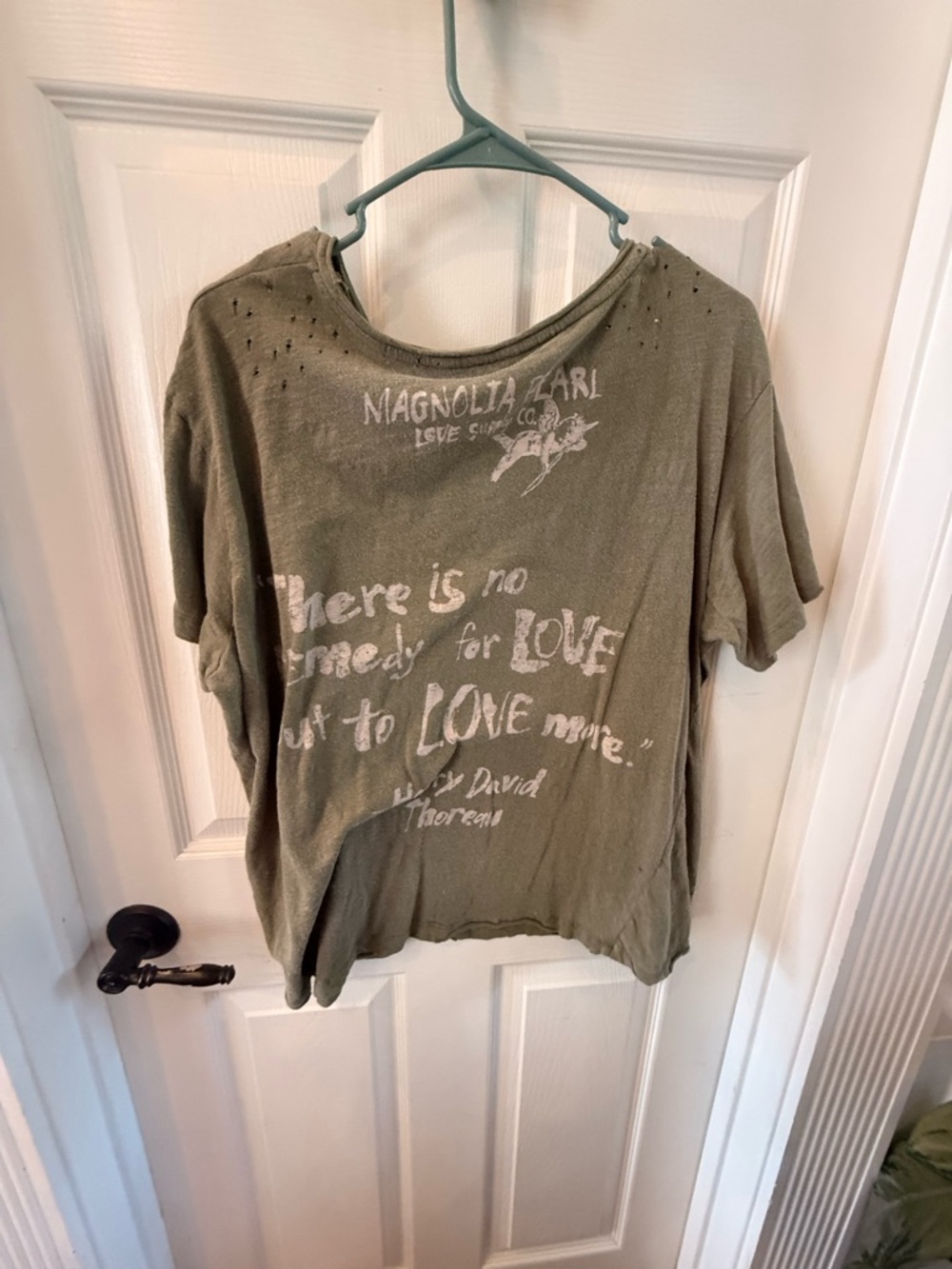 MP Olive Green Graphic Women's Tee with Pink Accent - Picture 2 of 2